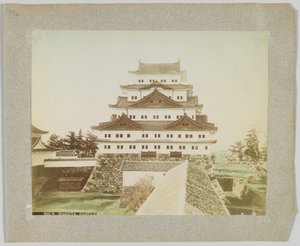 Nagoya Kalesi, Japonya (el boyaması s/b fotoğraf) by Japanese Photographer