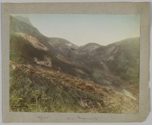 Owakudani, Hakone, Kanagawa Eyaleti, Japonya (el boyaması s/b fotoğraf) by Japanese Photographer
