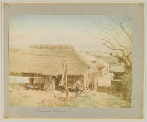 Köylü Evi, Japonya (el boyaması s/b fotoğraf) by Japanese Photographer
