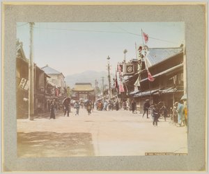 Theatre Street, Kobe, Japonya (el boyaması s/b fotoğraf) by Japanese Photographer