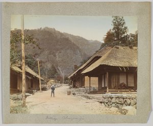 Chuzenji Köyü, Nikko, Japonya (el boyaması s/b fotoğraf) by Japanese Photographer