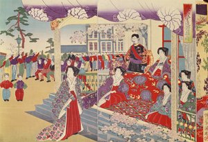 İmparatorun Önünde Jimnastik Gösterisi by Japanese School