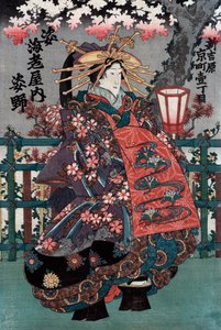 Bir Japon Nezaket Üçlüsünden Orta Panel by Japanese School