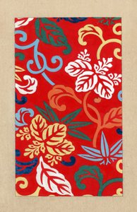 Nishike ahşap blok baskı yöntemini kullanarak kimono yapmak için kumaş tasarımı (el ile renklendirilmiş ahşap baskı) by Japanese School