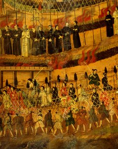 1622'de Japonya'daki Cizvitlerin Şehitliği'nden detay (kağıt üzerine sulu boya) by Japanese School