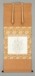 Çizim: Vajrasattva (Tüm insanların temsilcisi
Buddhalar) ve dört bodhisattva,
13. yüzyıl başı-14. yüzyıl başı (Asılı parşömen: kağıt üzerine mürekkep) by Japanese School