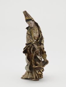 Sepette balık tutan Kannon figürü, Meiji dönemi (seramik) by Japanese School