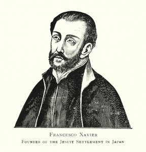 Francesco Xavier, Japonya'daki Cizvit Yerleşiminin Kurucusu (lito) by Japanese School