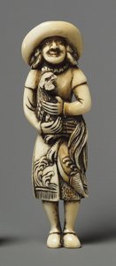 Netsuke, kirin ile yabancı olarak modellendi, 19. yüzyıl (Fildişi) by Japanese School