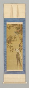 Şeftali ve kuşlar, 19. yüzyılın başlarında by Japanese School