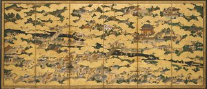 Rakuchu rakugai zu (İçinde ve çevresinde sahneler
Başkent), 17. yüzyılın ikinci yarısı (Kağıt üzerine mürekkep, renk ve altın) by Japanese School