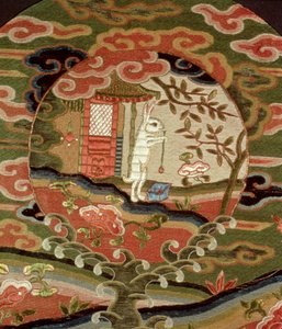 Kaplumbağa ve Tavşan, Edo Dönemi (1600-1868) (ipek işlemesi) (detay) by Japanese School