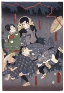 İsimsiz (Oyuncu Grubu) (renkli gravürler) by Japanese School
