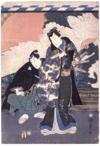 İsimsiz (Segawa Kikunojoi V/Shinzo Funahashi) (renkli gravürler) by Japanese School