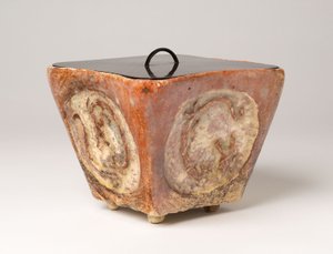 Su Kavanozu (mizusashi) (cila kapaklı sırlı taş eşya) by Japanese School