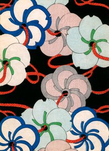 Camellia Ornaments renkli tahta baskı by Japanese School