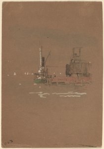 Hudson Nehri Tuğla İskeleleri by Jasper Francis Cropsey