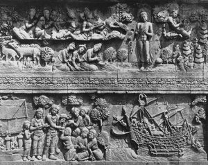 Borobudur Tapınağı Bodhisattva banyo kabartması (taş)