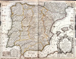 İspanya Krallığı Haritası (Gravür by Jean-Baptiste Nolin