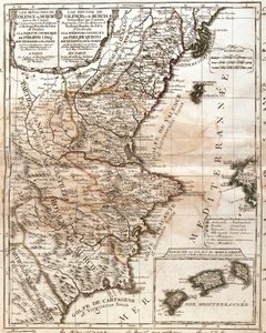 Valencia Krallığı ve Murcia (İspanya) Haritası (Gravür by Jean-Baptiste Nolin