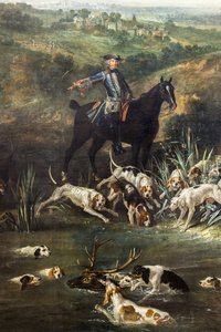 Louis XV Saint-Germain ormanında geyik avlarken,1730 (tuval üzerine yağlıboya)