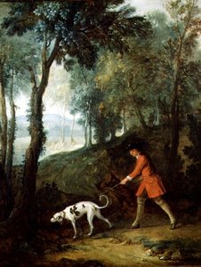 Tasması Üzerinde Püsküllü Avcı, c.1727 (tuval üzerine yağlı boya) by Jean Baptiste Oudry