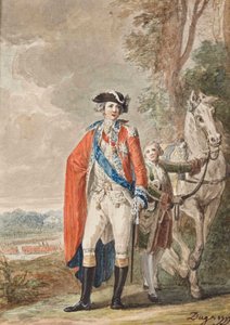 Üniformalı Artois Kontu (1757-1836), atını tutan bir uşak by Jean-Desmosthene Dugourc