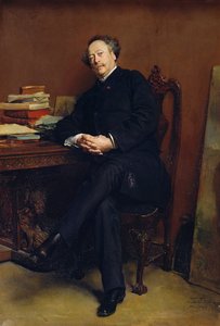 Alexander Dumas Fils (1824-95) 1877 (tuval üzerine yağlı boya) by Jean Louis Ernest Meissonier