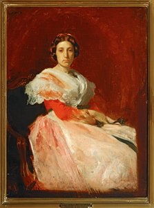 Bir bayanın portresi (tuval üzerine resim) by Jean-Louis Ernest Meissonier