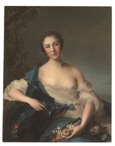 Flora olarak bir kadının portresi by Jean Marc Nattier