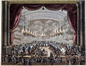 Fransız devrimi: Paris'te muhafız ziyafeti, c.1750-1800 (gravür) by Jean (after) Duplessis Bertaux