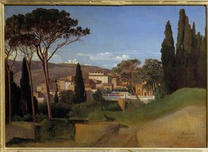 Aşil J. Benouville (1815-1891) 1844 Güneş tarafından bir Roma Villası Tablosunun Görünümü. 0,51 x 0,72 m Paris, Orsay Müzesi