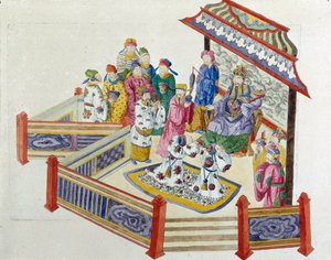 Rabbin huzurunda sahne. Çizim bir Çin vazosundan geliyor. Jean Antoine Fraisse
