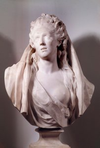 Jean Antoine Houdon (1741-1828) 1775 Paris, Musee du Louvre tarafından Iphigenie Sculpture rolüyle temsil edilen Sophie Arnould Büstü (1740-1802) şarkıcısı by Jean Antoine Houdon