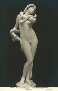 Havva ve yılan (siyah-beyaz fotoğraf) by Jean Antoine Marie Idrac