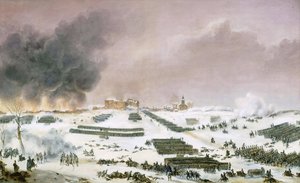 Prusya ve Polonya Seferi (1806-1807) - Simeon Jean Antoine Kalesi (1793-1861): Eylau Savaşı, mezarlığa saldırı 7 Şubat 1807, Musee de la Histoire de France, Chateau de Versailles by Jean Antoine Simeon Fort