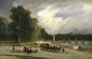 Cours la Reine#39;nin görünümü, 1828 dolayları (tuval üzerine yağlıboya) by Jean Antoine Theodore Gudin