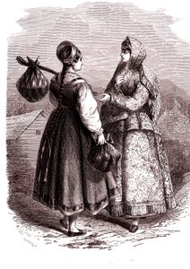 Rusya. Dağların Kadınları Valdaiy. 1865 (Gravür)