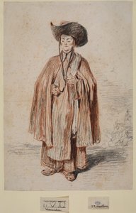 Karmelit keşiş, ayakta, 1715 dolaylarında by Jean Antoine Watteau