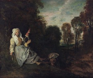 İplikçi ile Akşam Manzarası, c.1715 (tablo)