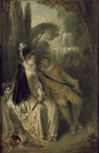 The Gracious Rest, c.1713 (panelde yağlı boya) by Jean Antoine Watteau