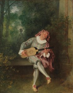 Mezzetin, c.1718-20 (tuval üzerine yağlı boya) by Jean Antoine Watteau