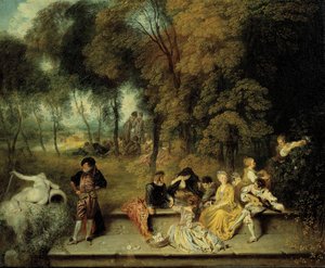 Aşkın Zevkleri, ca. 1718-1719 by Jean Antoine Watteau