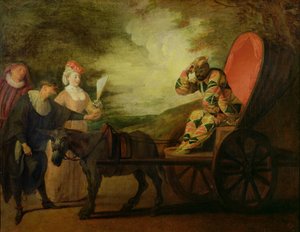 Harlequin, Ay İmparatoru, c.1712 by Jean Antoine Watteau