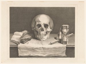 Vanitas sembolleri ile natürmort by Jean Aubert