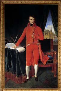 Napolyon Bonapart'ın (1769-1821) Jean-Auguste-Dominique Ingres'den (Jean Auguste Dominique) (1780-1867) 1929 Güneş'ten sonra Joseph Pel tarafından İlk Konsolos Resmi olarak tam boy portresi. 1.2x2.2m. Malmaison, Kale Müzesi Dikkat! Bu çalışmanı