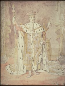 Charles X, taç giyme cübbesi içinde by Jean Auguste Dominique Ingres