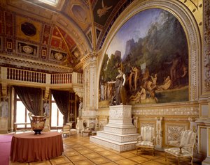 Chateau de Dampierre balo salonu, Ingres tarafından freskler ve Minerva, Fransa