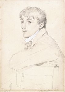 Jean-Louis Provost, Sol Kolunu Bir Sandalyenin Arkalığına Dayalı Oturmuş ve Dinlerken, 1813 by Jean Auguste Dominique Ingres
