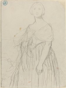 Madame Moitessier için eskiz by Jean Auguste Dominique Ingres